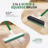 QCFOLY 51" 2 1 Swimming Floor Scrub Brush, Long Handle Scrub Brushes for Cleaning in Heavy Duty Deck Brush Stiff