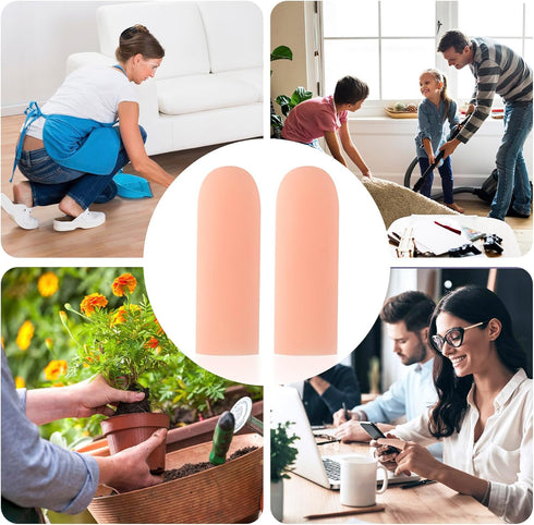 ANCIRS 10pcs Gel Finger Support Protector Caps, Silicone Fingertips for Cracking, Eczema, and Arthritis Relief