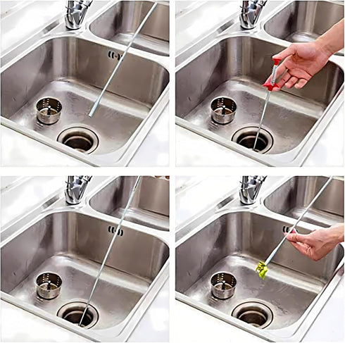 Drain Snake, Clog Remover - Gutter Cleaning Tools for Toilet, Shower, Kitchen, Bathroom, Flexible Grabber Claw Pick Up