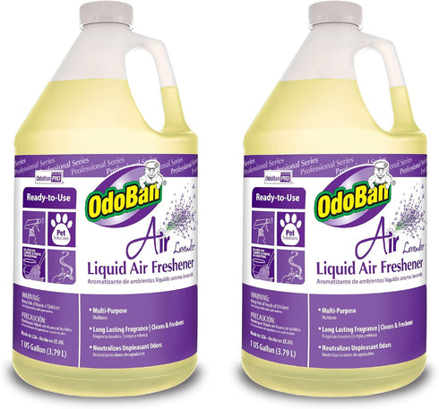 OdoBan Professional Series 2-Pack Ready-to-Use Air Lavender Liquid Air Freshener, 1 Gallon Each