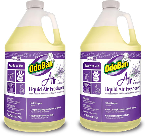 OdoBan Professional Series 2-Pack Ready-to-Use Air Lavender Liquid Air Freshener, 1 Gallon Each