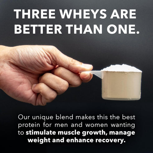 Whey Fantastic Chocolate 100% Natural Grass Fed Whey Protein Powder - Unique 3-Whey Blend of Whey Isolate, Concentrate