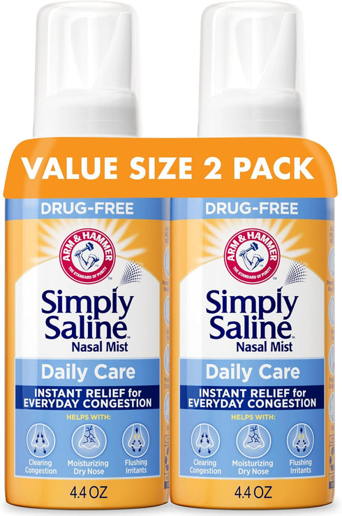 Arm & Hammer Simply Saline Daily Care Nasal Mist 4.4oz, Saline Nasal