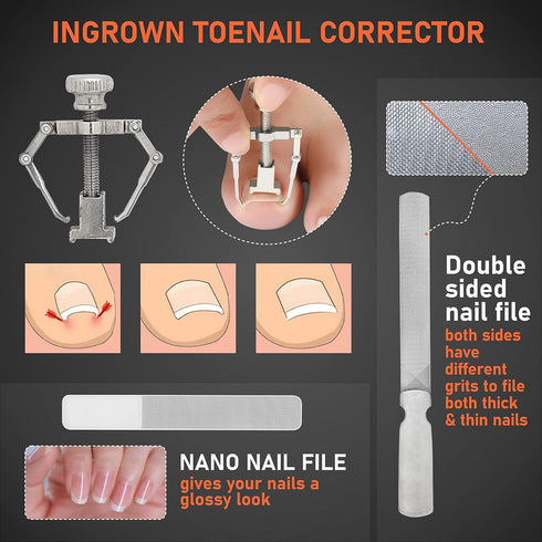 TIP2TOES 10 Pcs Ingrown Toenail Clippers for Seniors, Heavy Duty Stainless Steel Toe Nail Cutter