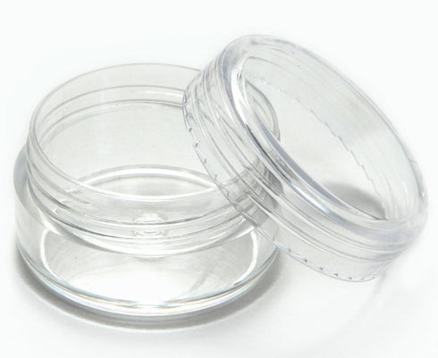 Vivaplex Clear 5 Gram Plastic Pot Jars, 50 Count, Empty Cosmetic Containers