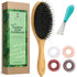 Natural Boar Bristle Hair Brush for Women, Men, Kids; Detangling Brush for Fine, Straight, Thick, Curly Hair (oval)