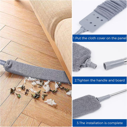 Retractable Gap Dust Cleaner, 60 inches Long Handle, Washable and Retractable Duster Brush for Cleaning