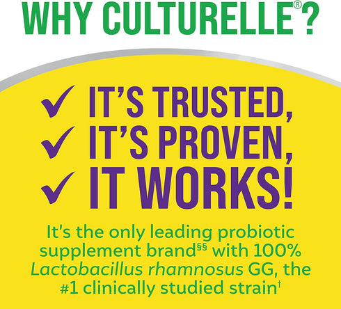 Culturelle Pro Strength Daily Probiotics for Digestive Health, 60 Count, with Prebiotics for Women & Men