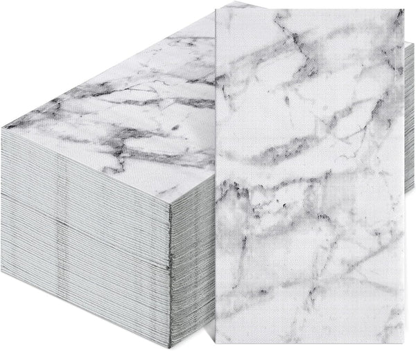 Zonon 200 Pcs Paper Hand Towels for Bathroom Disposable Hand Towels Marble Guest