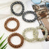 Leopard Spiral Hair Ties (6 Pcs) - No Crease Coil Ponytail Holders for All Hair Types