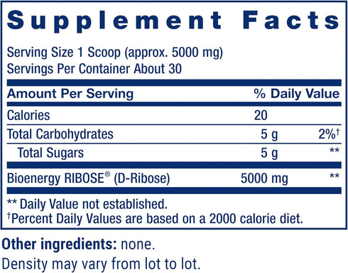 Life Extension D-Ribose Powder, 150 Grams for Heart and Muscle Health