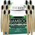12 Count Bamboo Toothbrush, Soft Bristles for Sensitive Gums, Charcoal, Vegan, Natural Wood, BPA Free