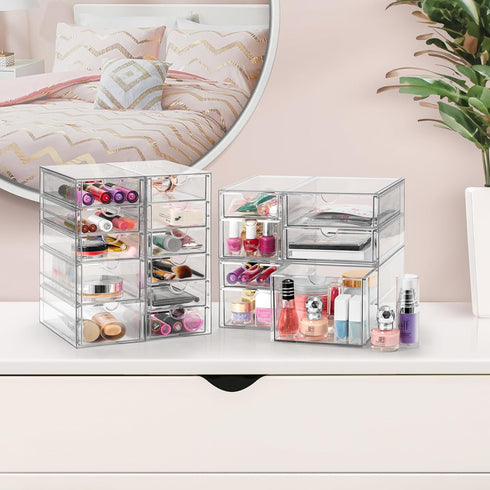 Sorbus Makeup Organizer with 18 Drawers, Acrylic Drawer Organizer for Makeup, Office, Art Supplies, Jewelry Storage