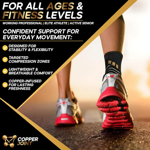 Copperfit Compression Ankle Brace for Women - Durable Foot and Ankle Support, Comfortable Fit, Breathable Material -