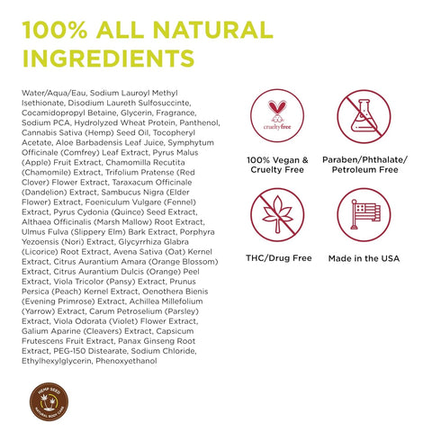 Earthly Body Hemp Seed Bath & Shower Gel, 8 oz, Moisturizing Formula with Hemp Seed Oil