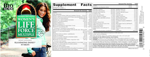 Source Naturals Women's Life Force Multiple Iron Free - Daily Multivitamin with 13 Essential Vitamins, 45 Tablets