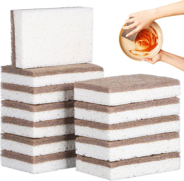 FRCOLOR Scrub Sponges Kitchen 12 Count – Cleaning Sponges Scrubber Sponge Household Cleaner Tools for Washing Dishes