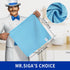 MR.SIGA Microfiber Cleaning Cloths, All-Purpose Surface Microfiber Towels, Streak Free Cleaning Rags, Pack of 12, Sky Blue, Size 32 x 32 cm(12.6 x 12.6 inch) by MR.SIGA