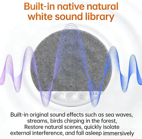 White Noise Sound Machine Pillow Speaker for Sleeping Under Pillow Bluetooth Speaker Headphone-Free Sleep Speaker