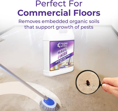 Hygea Natural Magic Finish Enzyme-Based Floor Cleaner - No Rinse, Clean Formula - Removes Grease Buildup in Tile
