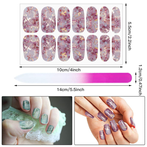 Maitys 168 Pcs Full Wrap Nail Stickers Polish Strips, Glitter Self Adhesive DIY Gel Nail Strips with Fingernail Files