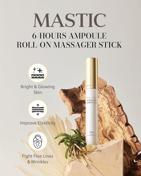 Mastic 6-Hours Ampoule Serum Stick Roller Type Mastic 6-Hours Ampoule (Derma Roller Stick-Type, 0.5fl oz) - Serum for Even Skin Tone and Elasticity. Fermented Mastic Gum.
