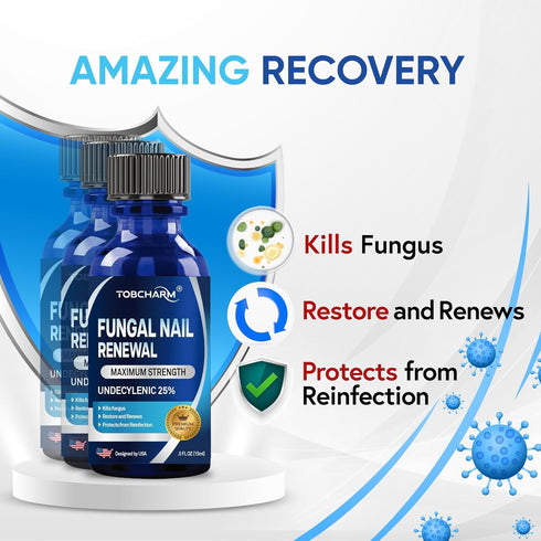 Toenail Fungus Treatment Extra Strength, 25% Undecylenic Acid, Tea Tree Oil for Toenail Fungus, Blue