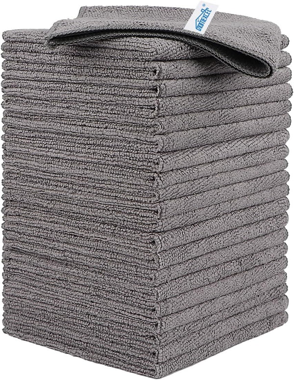 HOMEXCEL Microfiber Cleaning Cloths, 24 Pack, Lint Free, Highly Absorbent, Reusable Cleaning Rags for House