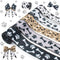 Dog Ribbon Paw Print 5 Rolls Wired Edge Ribbon 2.5 Inch 25 Yards Burlap for Crafts Party Home Wedding Gift Decor