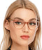 Cateye Blue Light Blocking Reading Glasses, Oversized Anti UV Ray/Eye Strain Eyeglasses for Women, Champagne 1.75