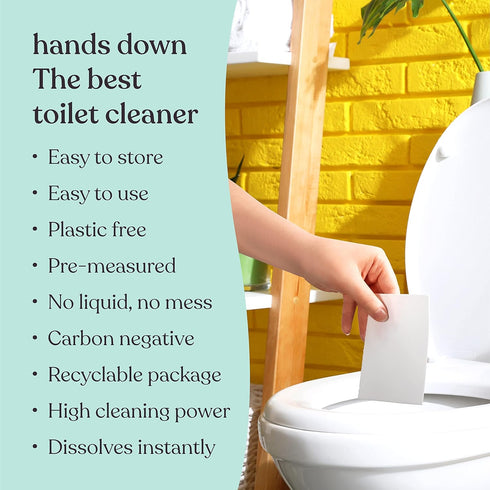 Toilet Bowl Cleaner Strips, 60 Cleans, Plastic-free, Dye-free, with Lemon Essential Oil