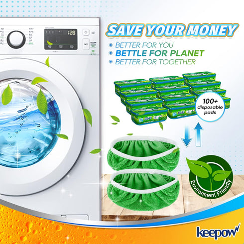 KEEPOW Reusable Mop Pads Compatible with Swiffer Sweeper Mop, 8 Pack Washable Microfiber Cloth Refills for Floor