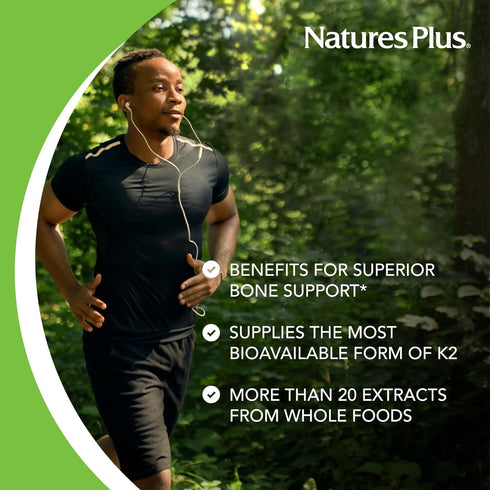Natures Plus Source of Life Garden Organic Vitamin K2-120 mcg, 60 Vegan Capsules for Bone Health