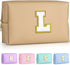 Personalized Birthday Gifts for Women, Preppy Patch Makeup Bag, Travel Organizer, Chenille Letter Pouch, Cute Stuff for