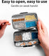 Travel Pill Organizer, Airtight Medicine Case for Traveling, Portable Pharmacy Box with Labels, 8 Compartment Holder