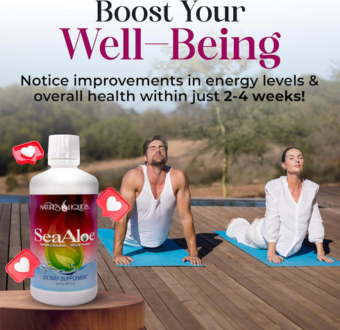 Nature’s Liquids SeaAloe Liquid Whole Food - 32 Oz Liquid Multivitamin and Mineral Supplement with Aloe Vera
