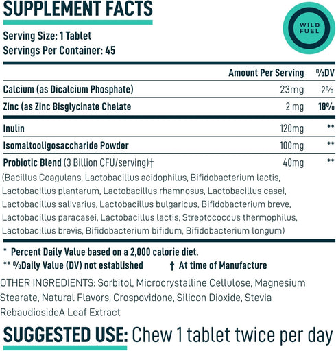 Dental Probiotic for Teeth and Gums - 3bn CFU Lactobacillus Salivarius Probiotic for Fresh Breath, 45 Tablets