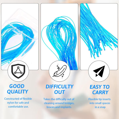 Floss Threaders, 100 Pcs Dental Floss for Braces, Nylon Loop Design for Deep Clean Dental Care Tools