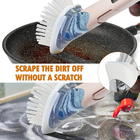 RIMAY Dish Brush with Soap Dispenser, Dish Washing Brush with Handle, Soap Dispensing Dish Brush, Soap Brush