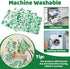 6 Pack Swedish Dishcloths for Kitchen - Green Leave Patterns, Reusable, No Odor, with Adhesive Clips