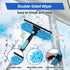 ScroRich 122'' 2-in-1 Window Washing Kit with Extension Pole, Window Cleaning Kit with Scrubber and Rotating Head