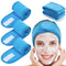 Whaline 4 PCS Spa Headband, Stretch Terry Cloth Makeup Hair Band for Sport Yoga Shower (Blue)