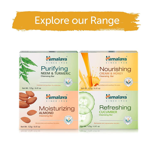 Himalaya Nourishing Cream & Honey Cleansing Bar, 4.41 oz, Face and Body Soap, 6 Pack for Soft Skin