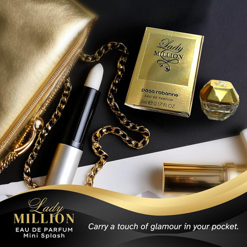 Lady Million Mini Splash EDP for Women, 0.17 Fl oz, Luxurious Fragrance