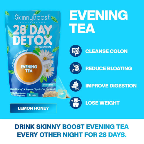 Skinny Boost Evening Detox Tea, 14 Tea Bags, Supports Detox and Cleanse, 100% All Natural, Vegan, Non GMO
