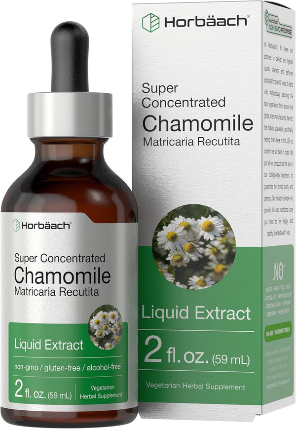 Horbaeach Chamomile Extract Liquid, 2 fl oz Alcohol Free Vegetarian Supplement