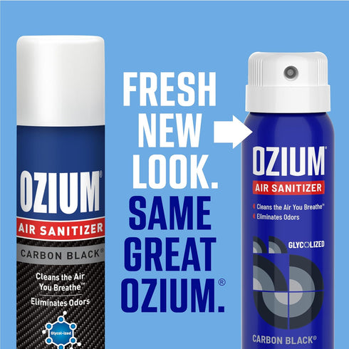 Ozium 3.5 Oz. Air Sanitizer & Odor Eliminator, Carbon Black Scent, 4 Pack for Homes, Cars, Offices