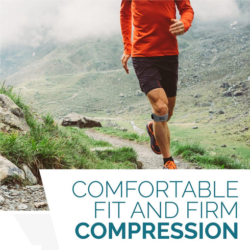 Run Forever Sports Patella Strap - Adjustable Knee Support for Pain, Hiking, Soccer & Squats