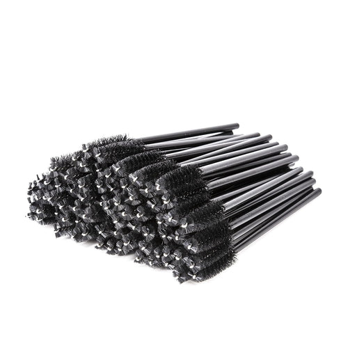 i-Laesh 100 Pcs Disposable Eyelash Brushes, Spoolies for Eyelash Extensions, Mascara Wands, Brow Makeup Supplies Kit
