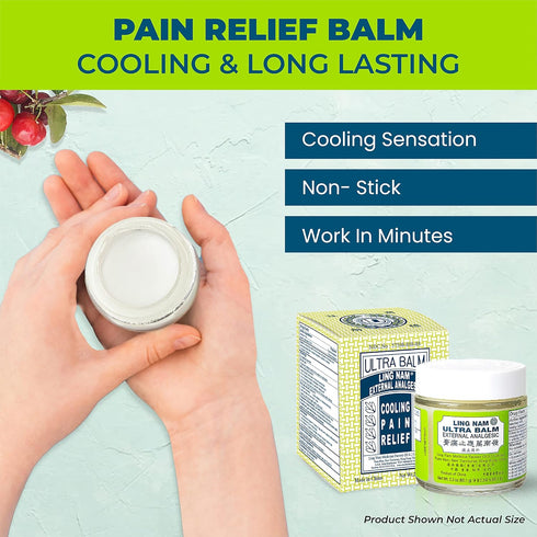 Ultra Balm External Analgesic - Cooling Pain Relief for Backache, Arthritis, Strains, Bruises, Sprains, Muscle Pain,
